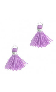 Mini Quaste 1.2cm - Silver-paisley purple